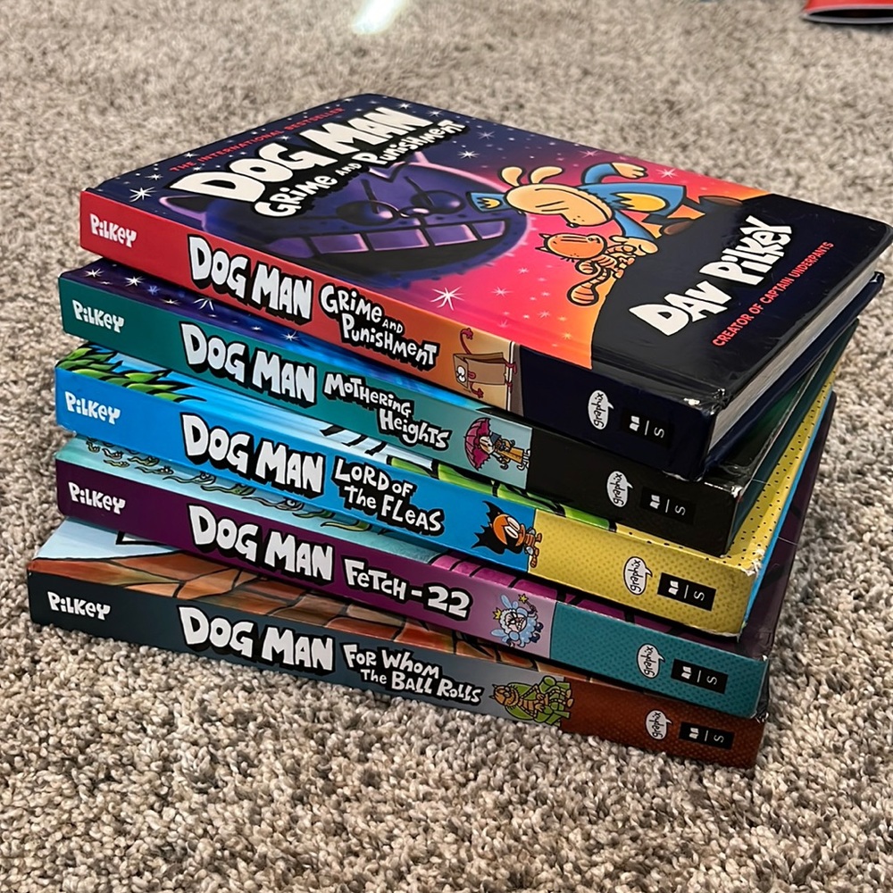 Set of 5 Dogman books by Dav Pilkey